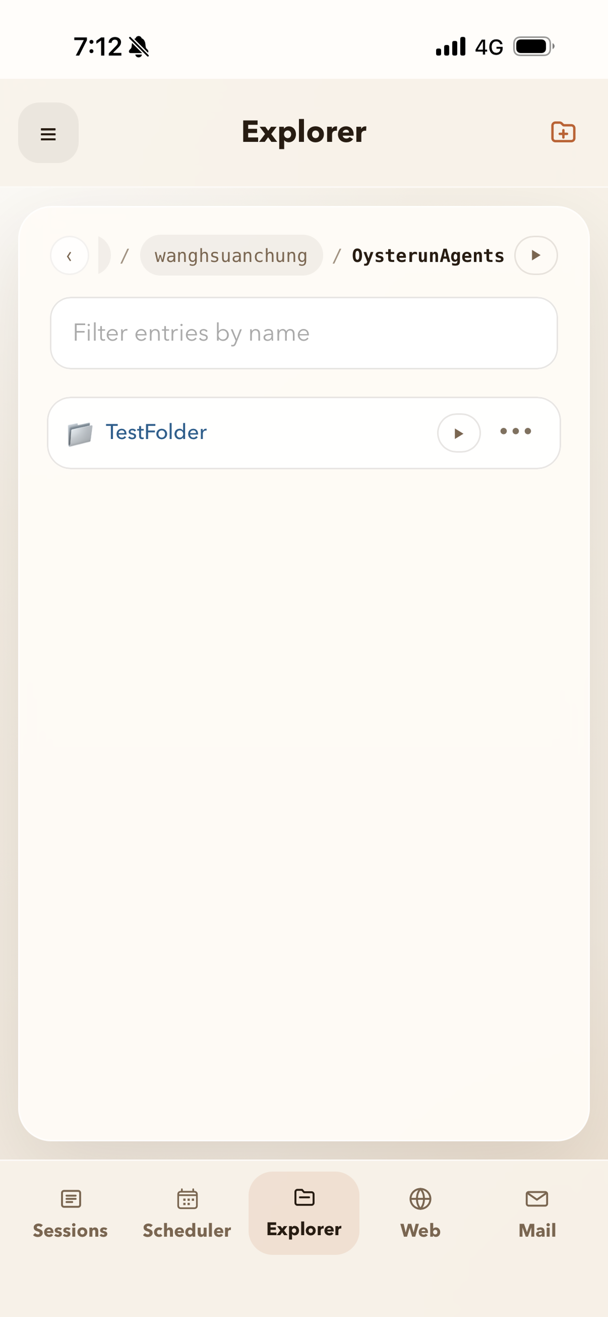 Oysterun Explorer screen on phone